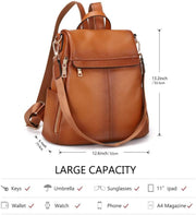 Women’s Anti-Theft Leather Backpack Purse Handbag