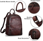 Vintage Genuine Leather Women’s Backpack Daypack