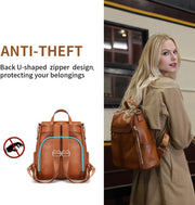 Women’s Anti-Theft Leather Backpack Purse Handbag