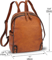 Women’s Genuine Leather Backpack Purse Vintage Rucksack