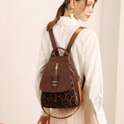 Women’s Mini PU Leather Backpack Purse with Leopard Print