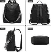 Women’s PU Leather Backpack Purse – Anti-Theft Travel Bag