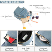 Mini PU Leather Backpack Purse for Women with Pom Charm