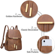 Vegan Leather Backpack Purse for Women with Pendant