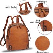 Women’s Genuine Leather Backpack Purse Vintage Rucksack