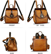 Genuine Leather Mini Backpack Purse for Women