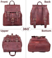 Women’s Genuine Leather Backpack Purse with Laptop Sleeve