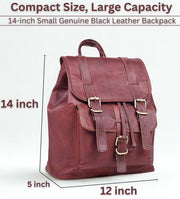 Women’s Genuine Leather Backpack Purse with Laptop Sleeve