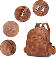 Small Vegan Leather Mini Backpack Purse for Women