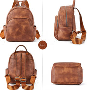 Small Vegan Leather Mini Backpack Purse for Women