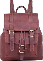 Women’s Genuine Leather Backpack Purse with Laptop Sleeve
