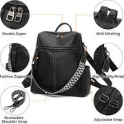 Women’s PU Leather Backpack Purse – Anti-Theft Travel Bag