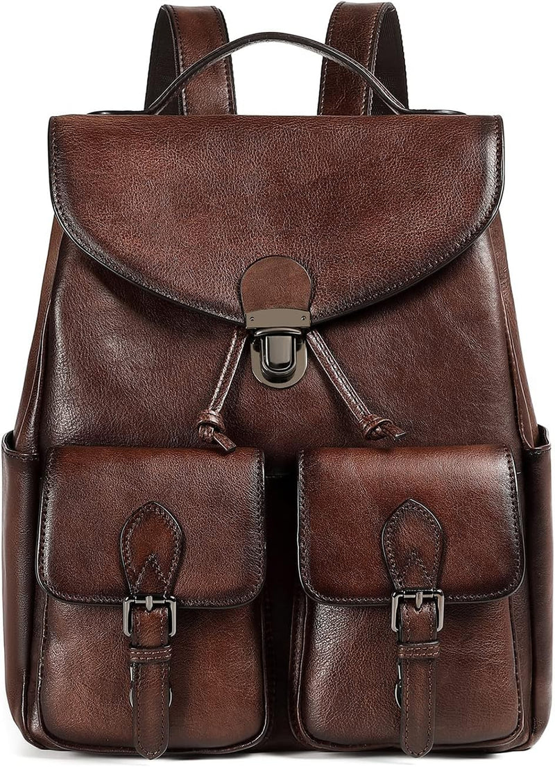 Women’s Vintage Leather Backpack Purse Daypack
